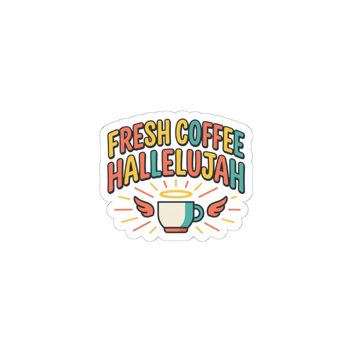 Fresh Coffee Hallelujah Sticker | coffee hallelujah, micro-joy vinyl