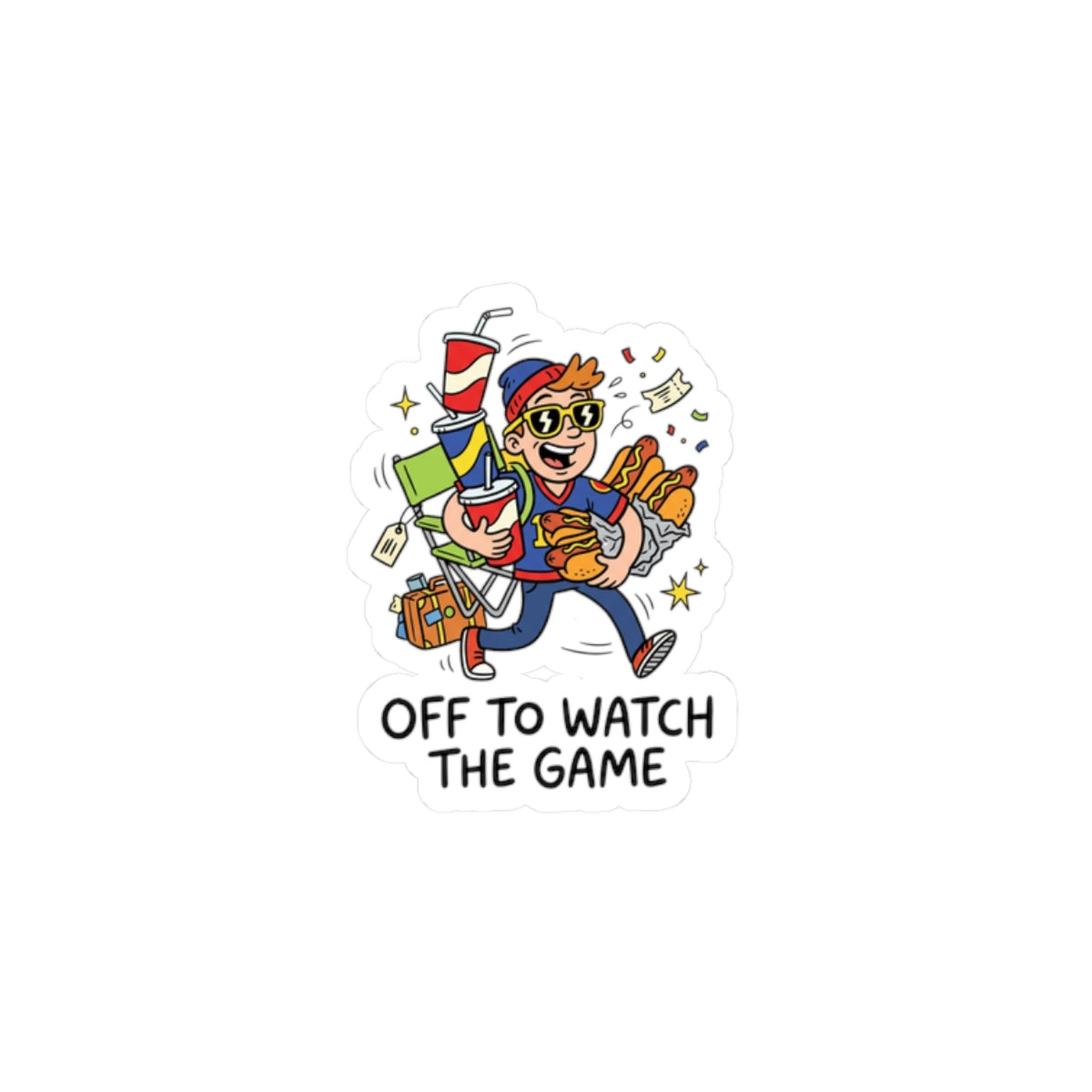 Off to Watch the Game Sticker | Soccer Watch Party, Country Colors