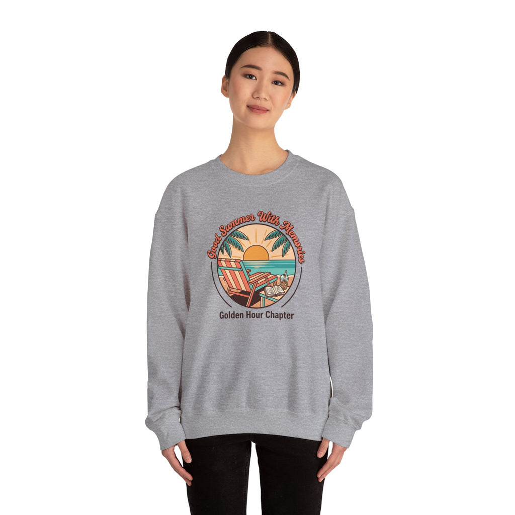 Golden Hour Beach Sunset Crewneck Sweatshirt | summer aesthetic, coastal vibes