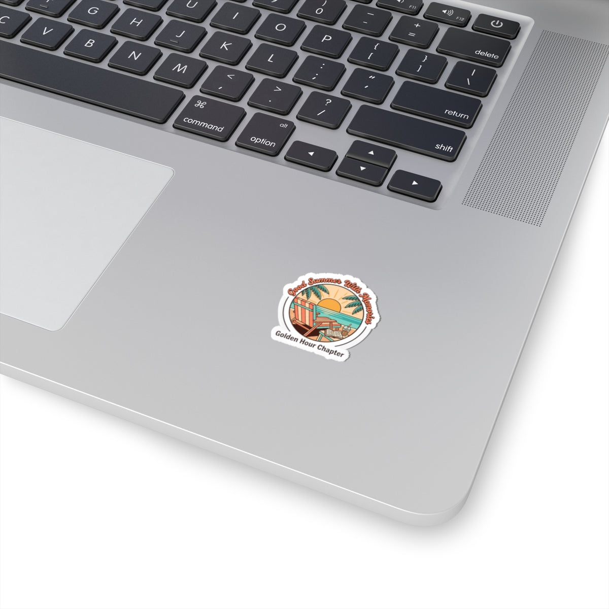 Golden Hour Beach Scene Kiss-Cut Stickers | summer aesthetic, coastal vibes