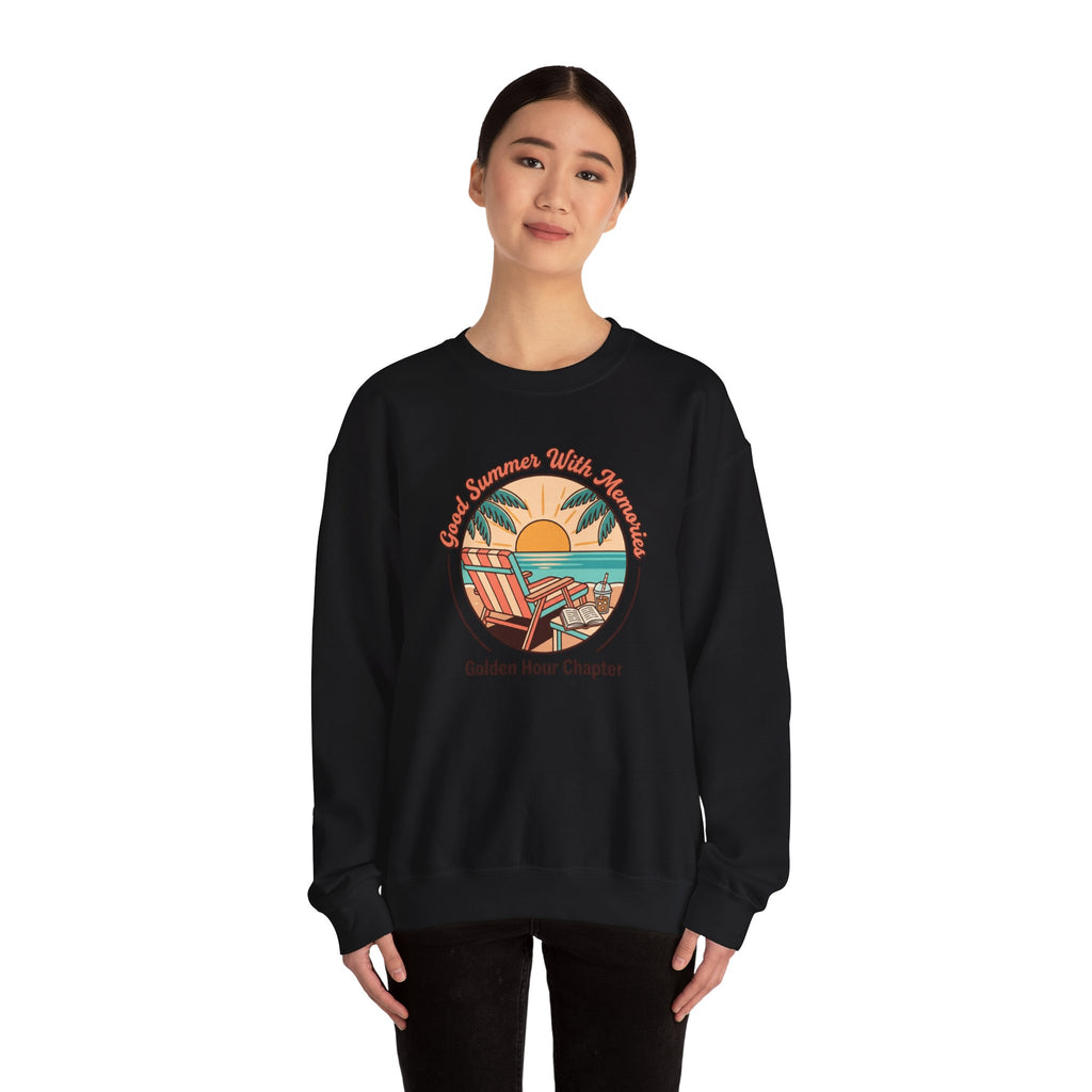 Golden Hour Beach Sunset Crewneck Sweatshirt | summer aesthetic, coastal vibes