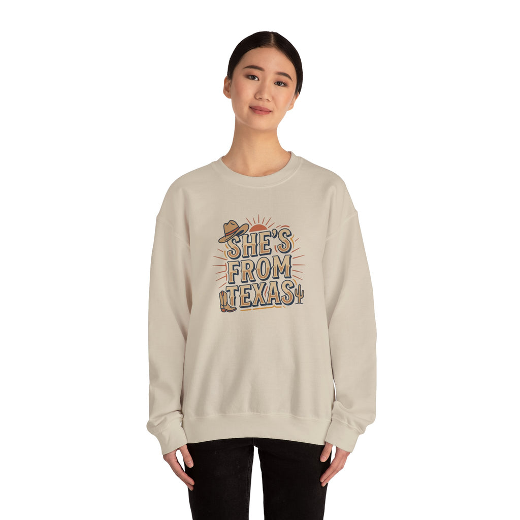 She’s From Texas Sweatshirt | Lone Star, Southern Cowgirl Pride
