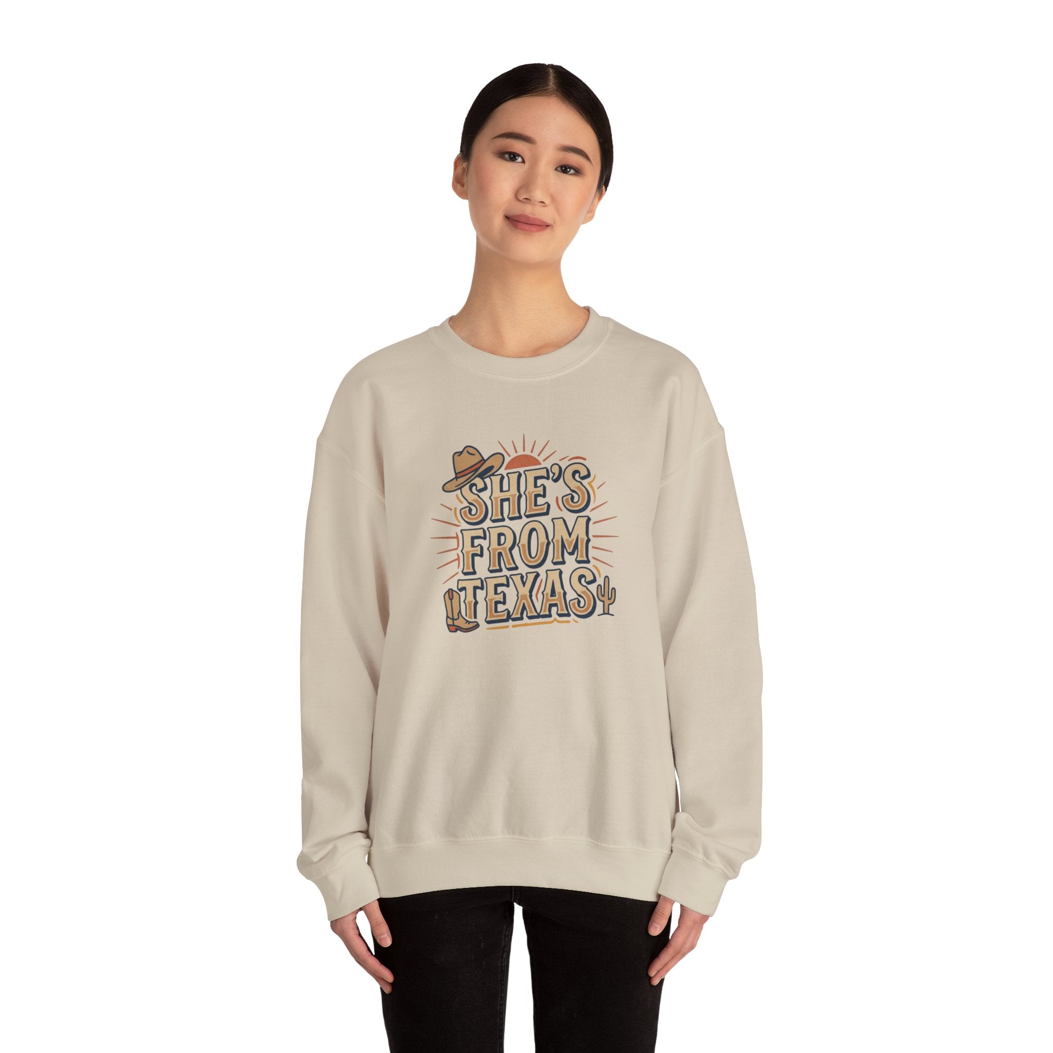 She’s From Texas Sweatshirt | Lone Star, Southern Cowgirl Pride