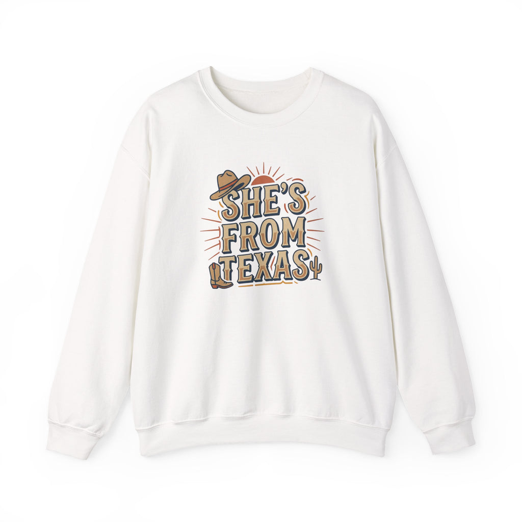 She’s From Texas Sweatshirt | Lone Star, Southern Cowgirl Pride