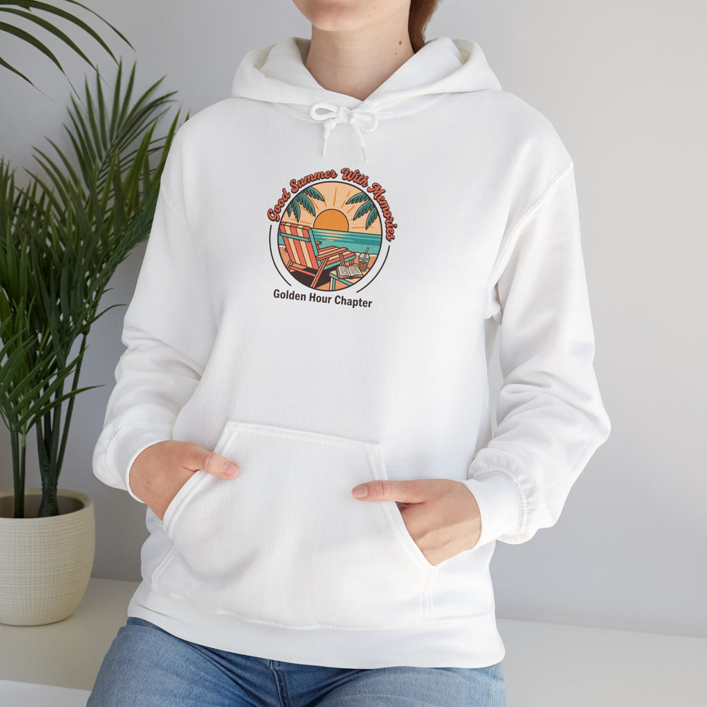Sunny Coastal Sunset Hoodie | summer aesthetic, retro pastel