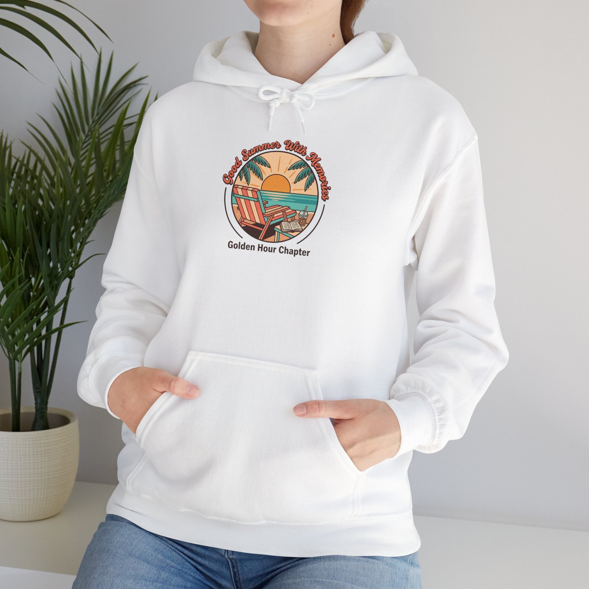 Sunny Coastal Sunset Hoodie | summer aesthetic, retro pastel