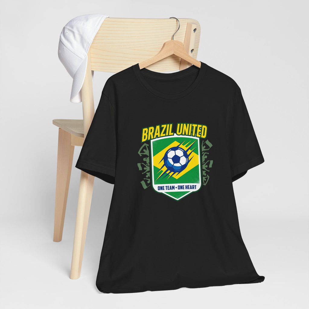 Brazil United Soccer Shield Tee | country pride, retro soccer