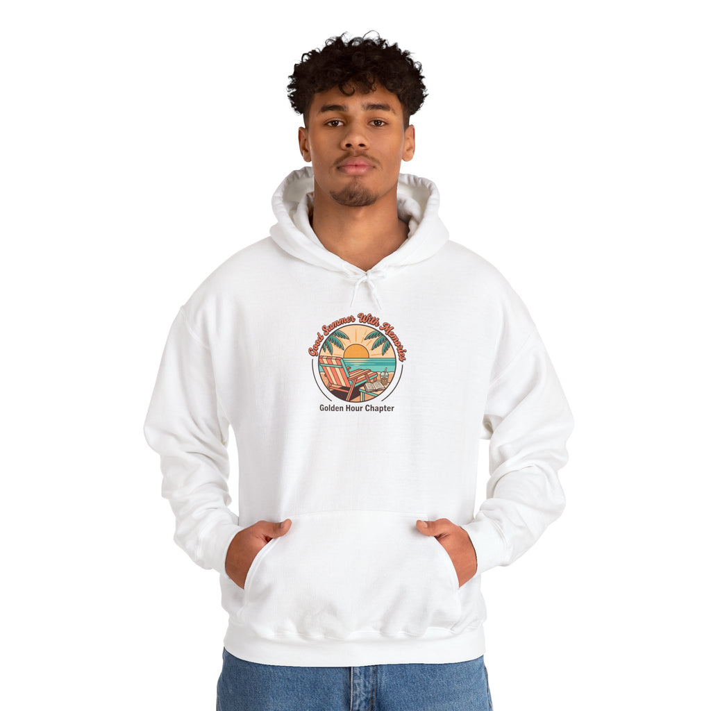 Sunny Coastal Sunset Hoodie | summer aesthetic, retro pastel