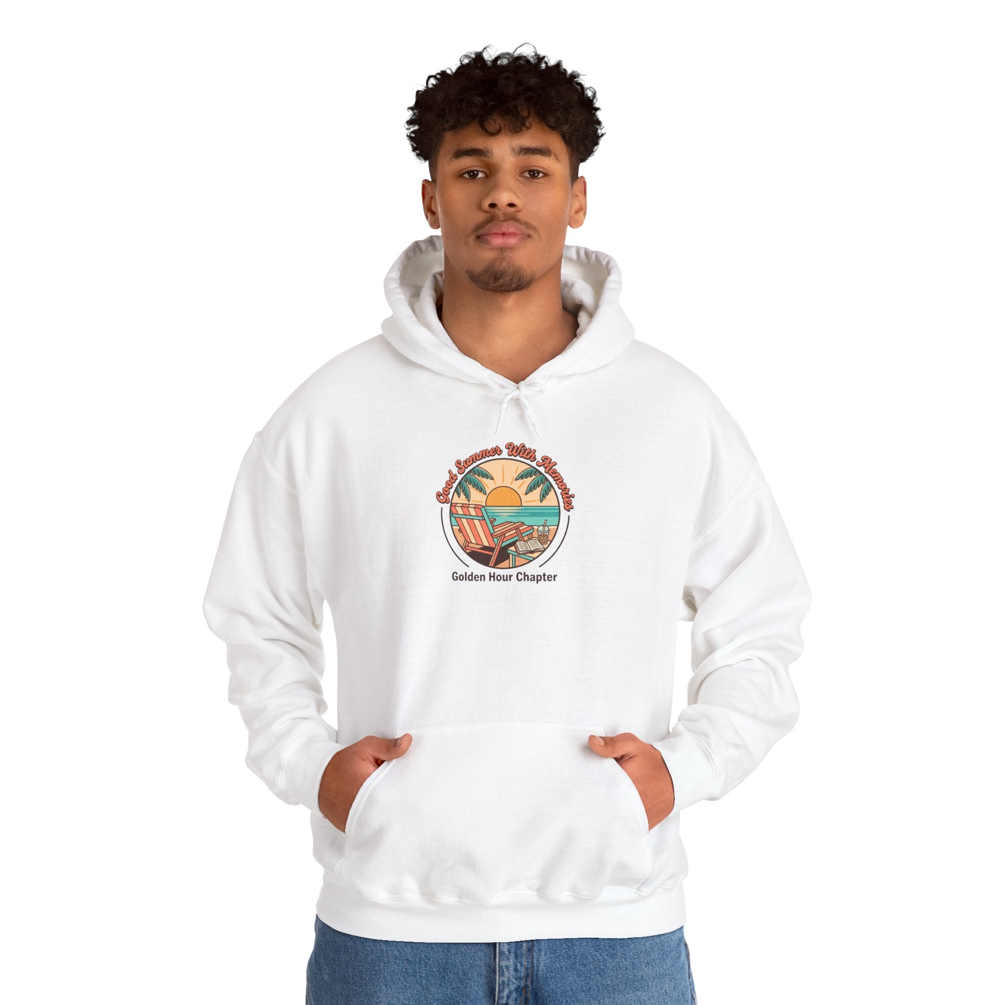 Sunny Coastal Sunset Hoodie | summer aesthetic, retro pastel