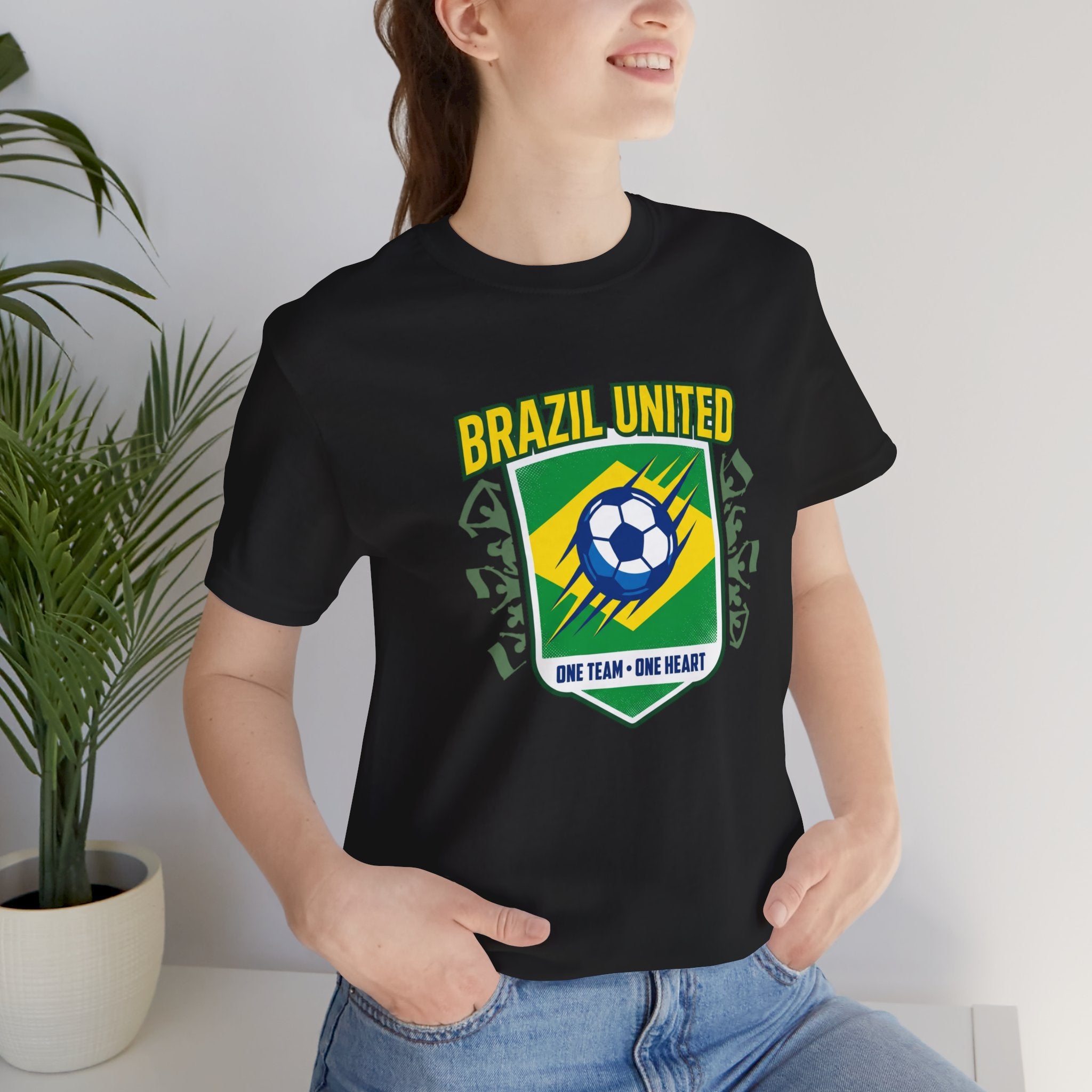 Brazil United Soccer Shield Tee | country pride, retro soccer