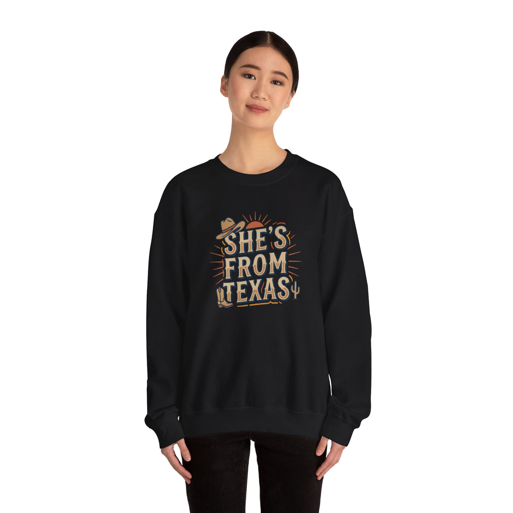 She’s From Texas Sweatshirt | Lone Star, Southern Cowgirl Pride