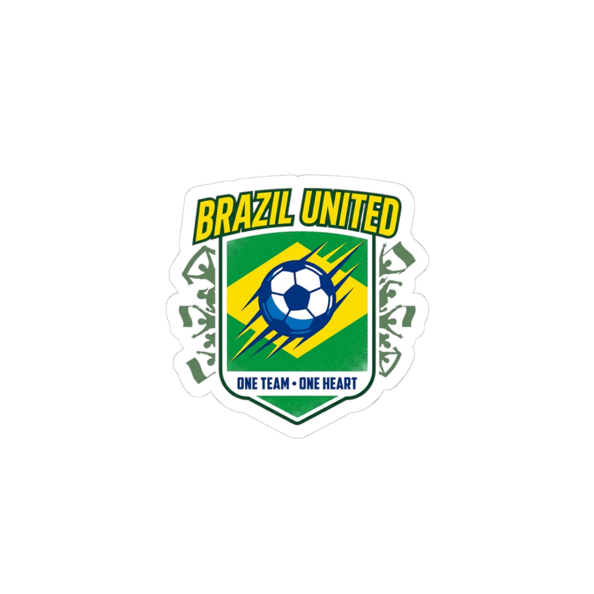 Brazil United Soccer Crest Kiss-Cut Stickers | Country Pride, Retro Soccer