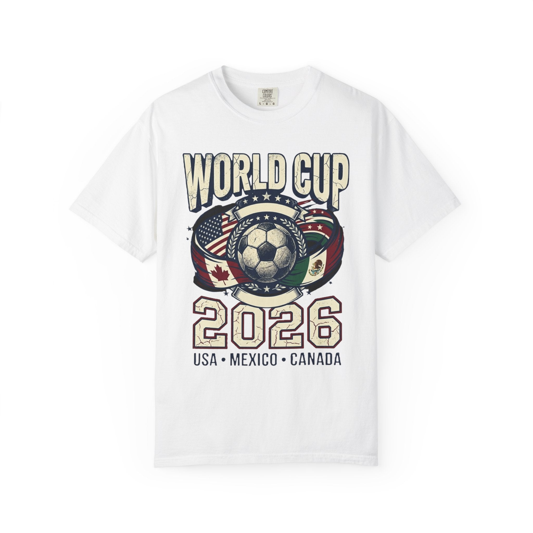 World Cup 2026 Soccer T-Shirt – USA Mexico Canada Retro Football Tee