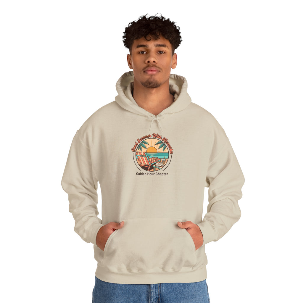 Sunny Coastal Sunset Hoodie | summer aesthetic, retro pastel