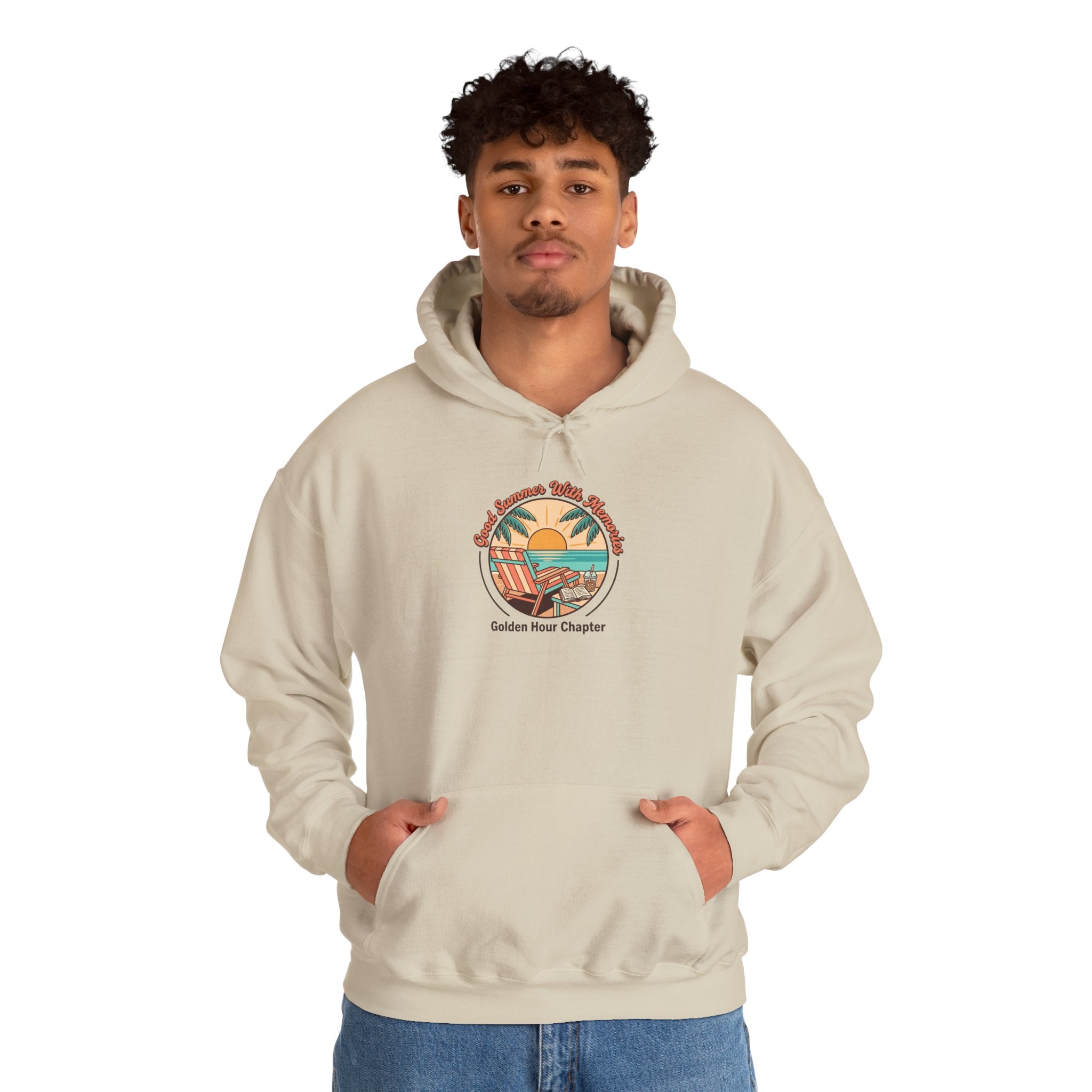 Sunny Coastal Sunset Hoodie | summer aesthetic, retro pastel