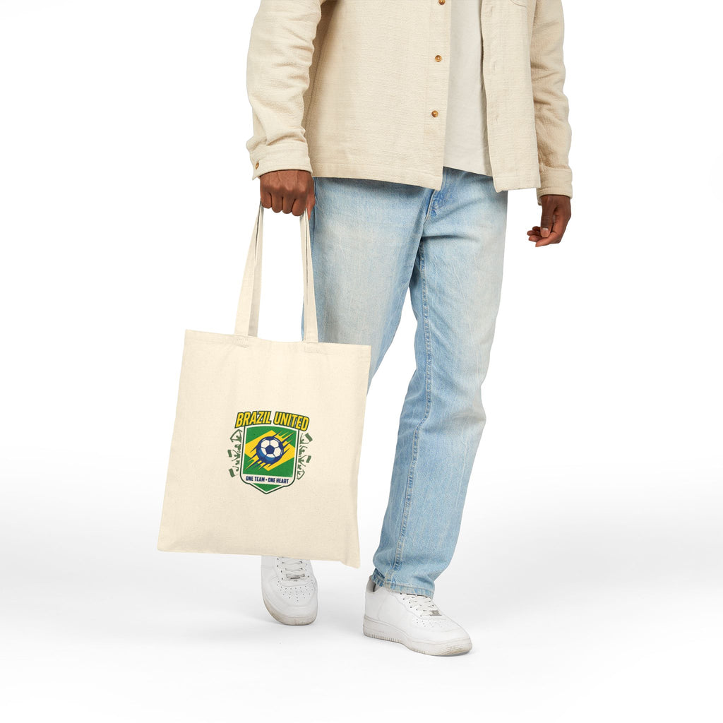 Brazil United Tote, retro soccer country pride, national colors supporters
