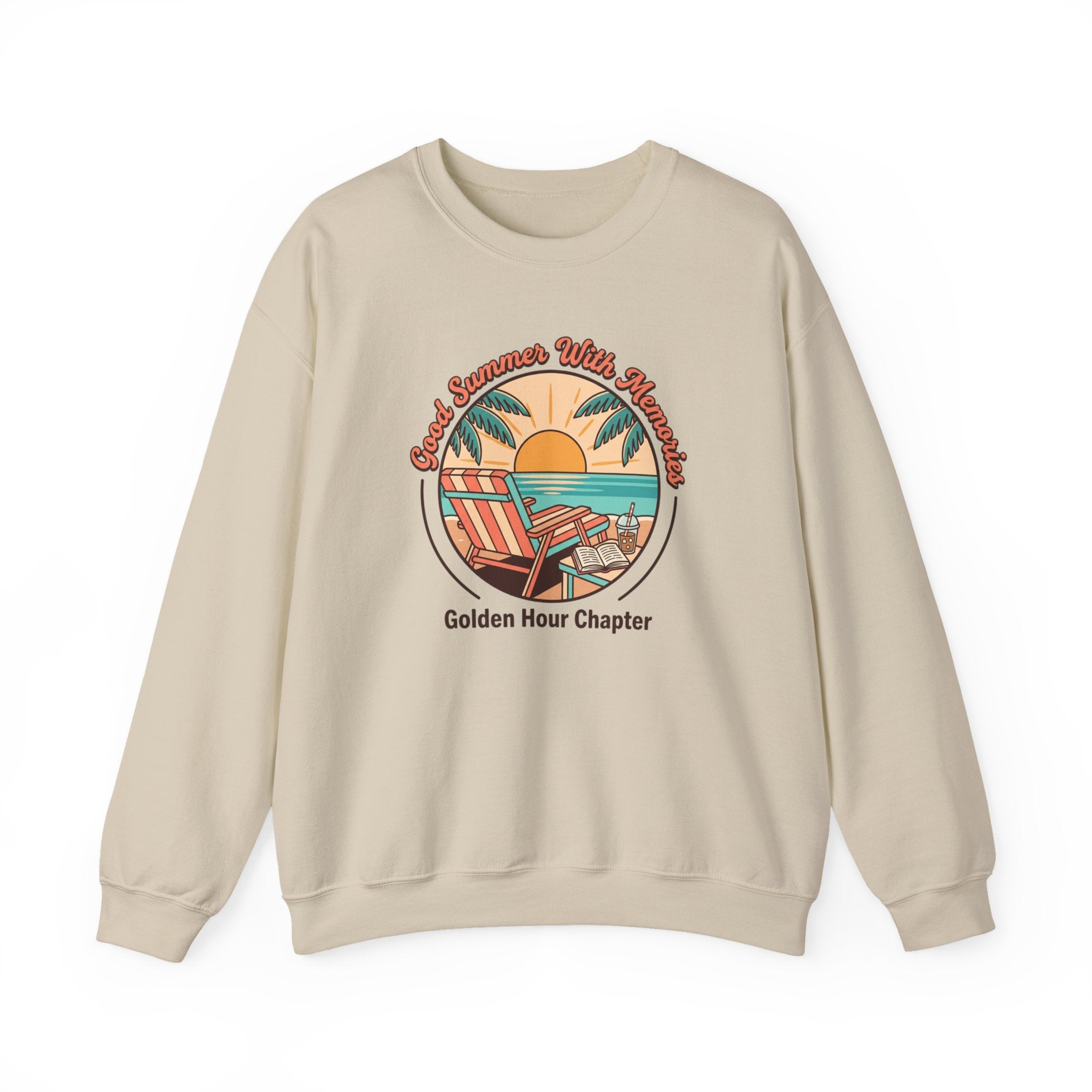 Golden Hour Beach Sunset Crewneck Sweatshirt | summer aesthetic, coastal vibes