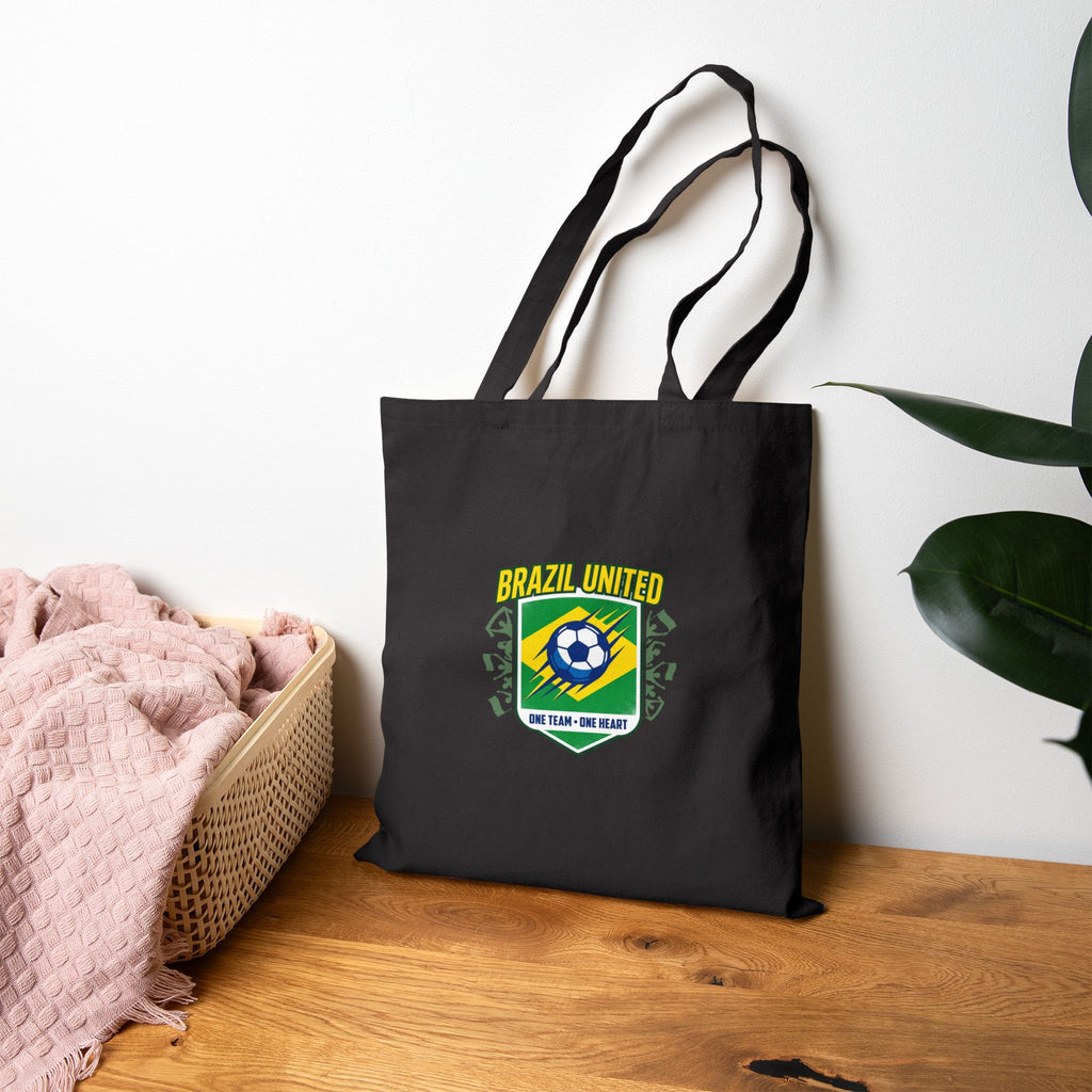 Brazil United Tote, retro soccer country pride, national colors supporters