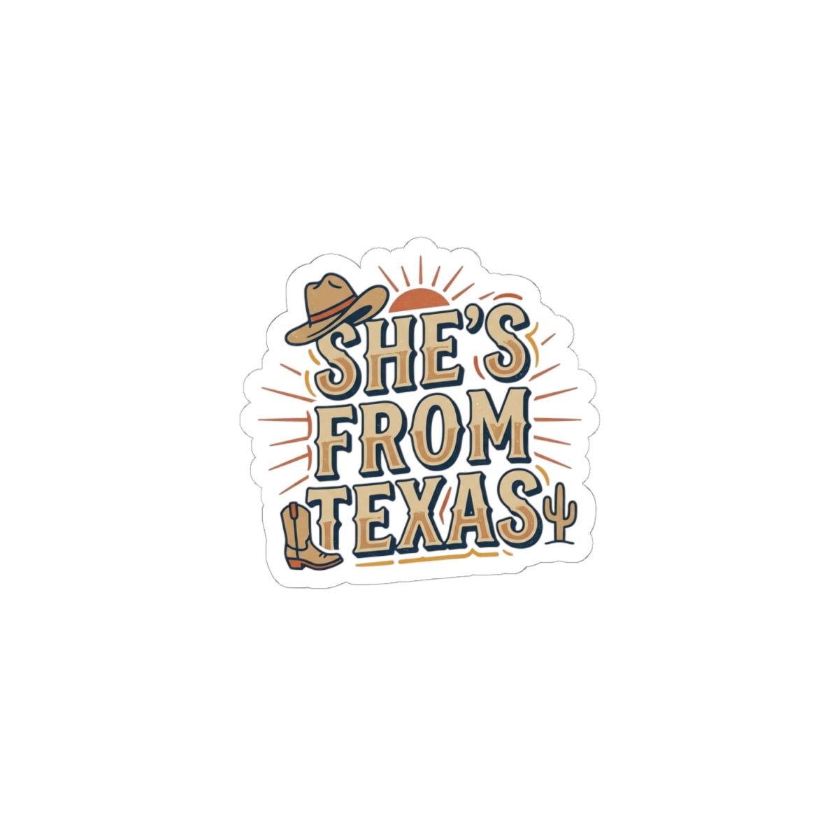 She's From Texas Sticker | Lone Star, cowgirl, southern pride