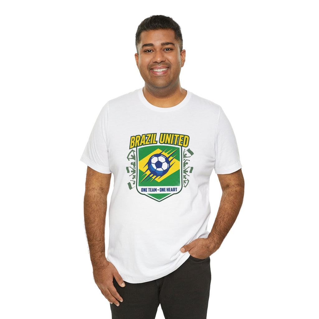 Brazil United Soccer Shield Tee | country pride, retro soccer