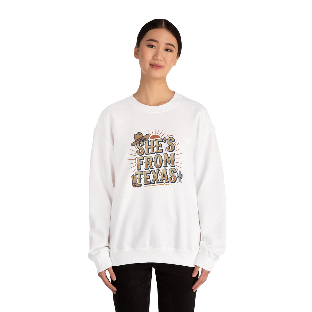 She’s From Texas Sweatshirt | Lone Star, Southern Cowgirl Pride