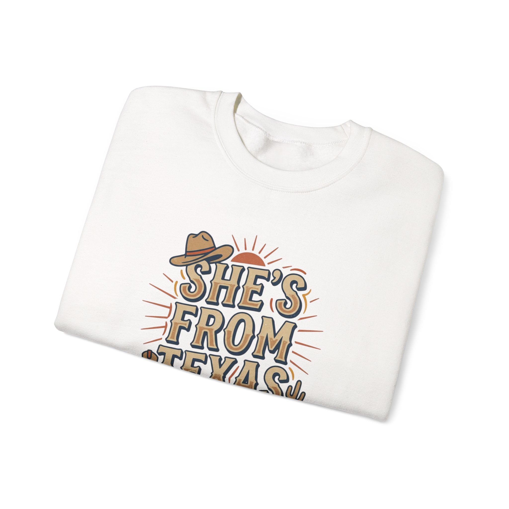 She’s From Texas Sweatshirt | Lone Star, Southern Cowgirl Pride