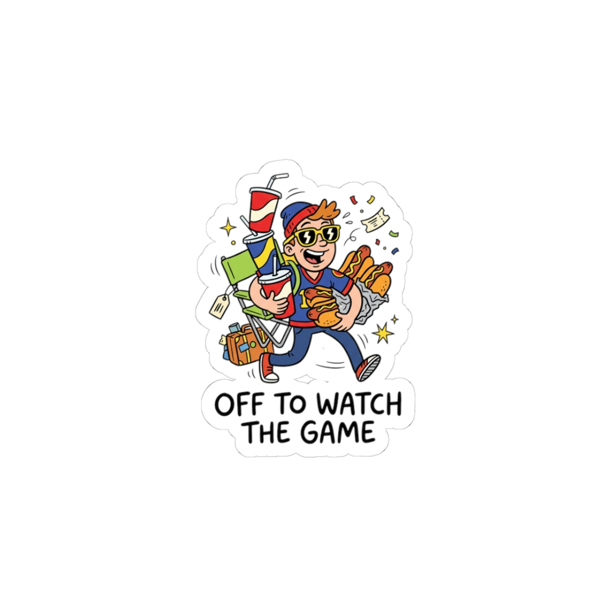Off to Watch the Game Sticker | Soccer Watch Party, Country Colors