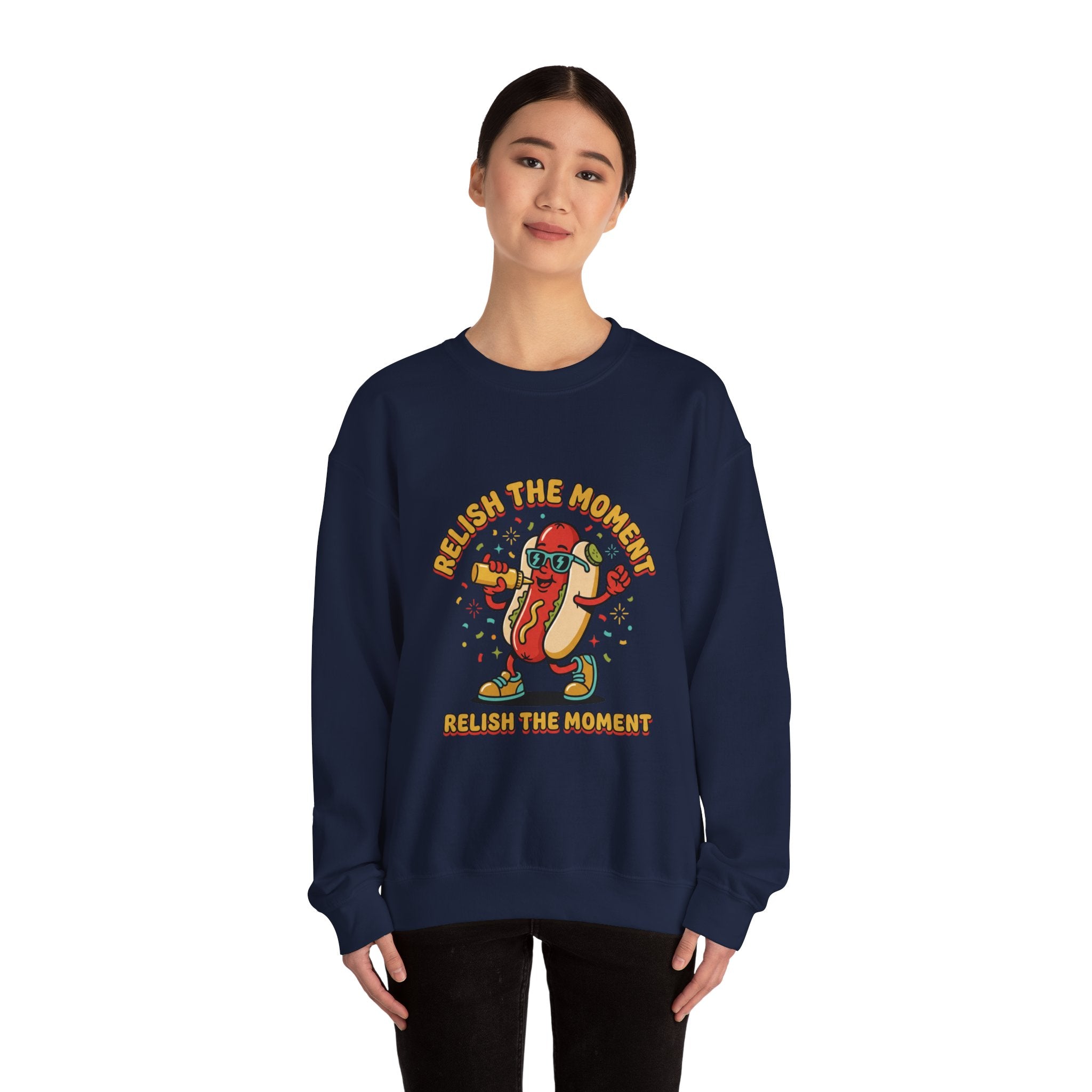 Relish the Moment Hot Dog Sweatshirt | BBQ, Fourth of July, Hot Dog Jokes, Patriotic