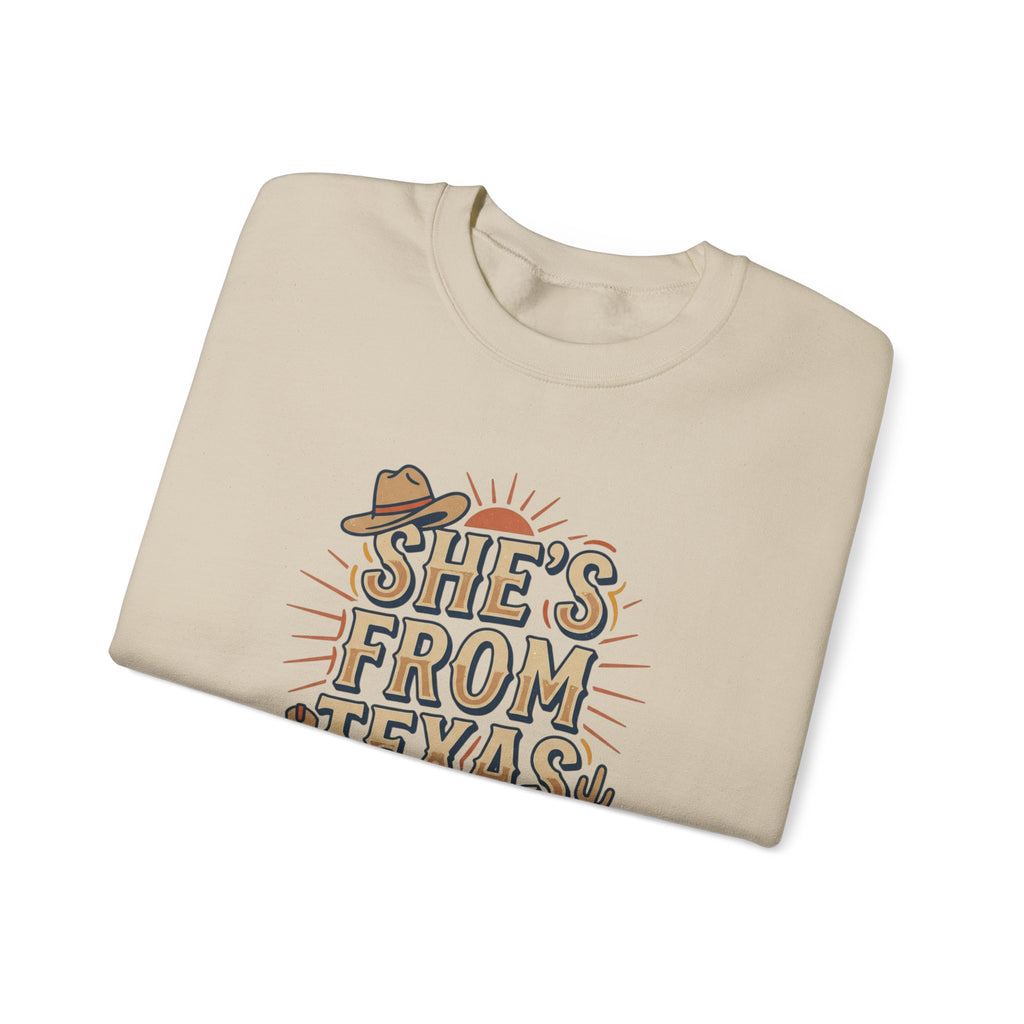 She’s From Texas Sweatshirt | Lone Star, Southern Cowgirl Pride