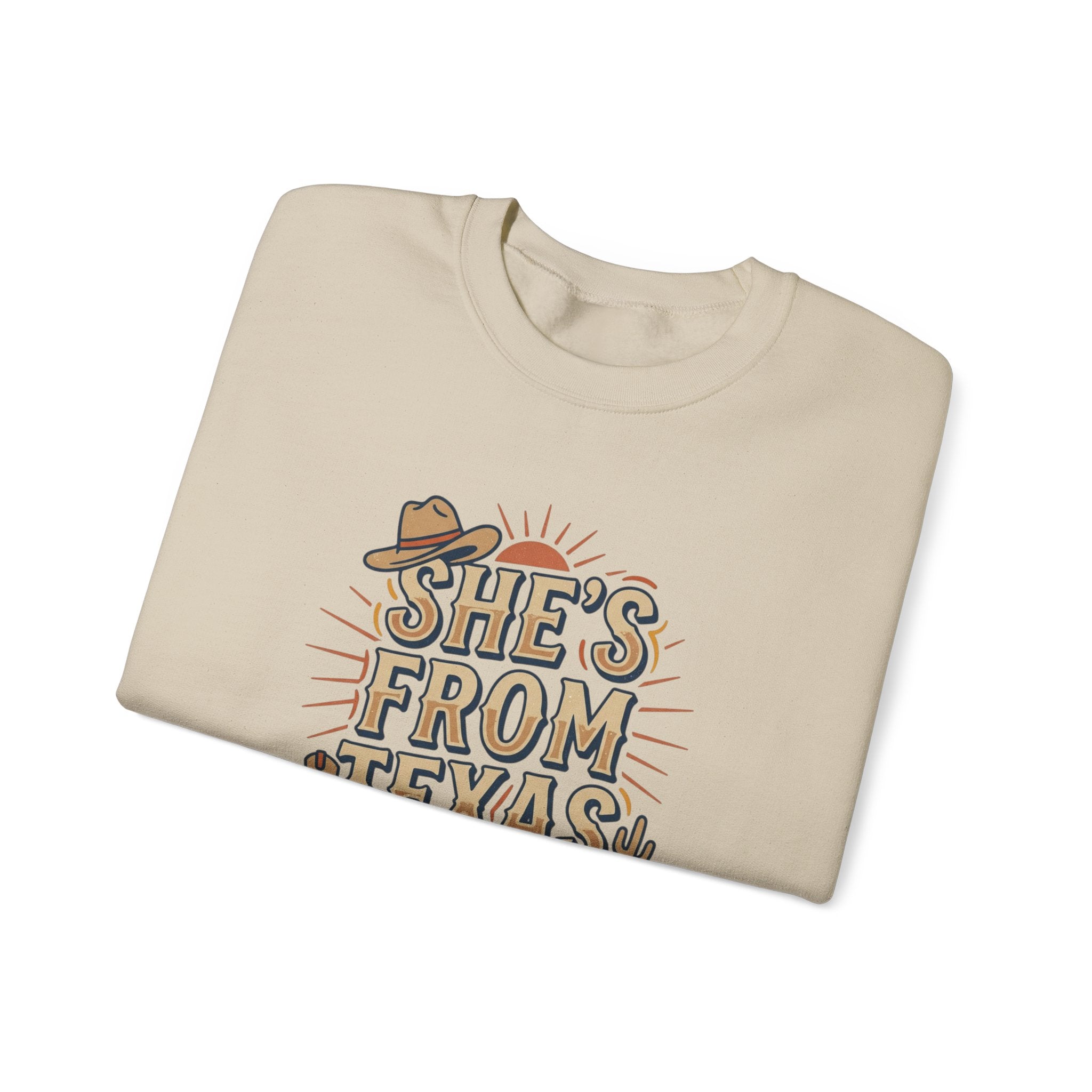 She’s From Texas Sweatshirt | Lone Star, Southern Cowgirl Pride