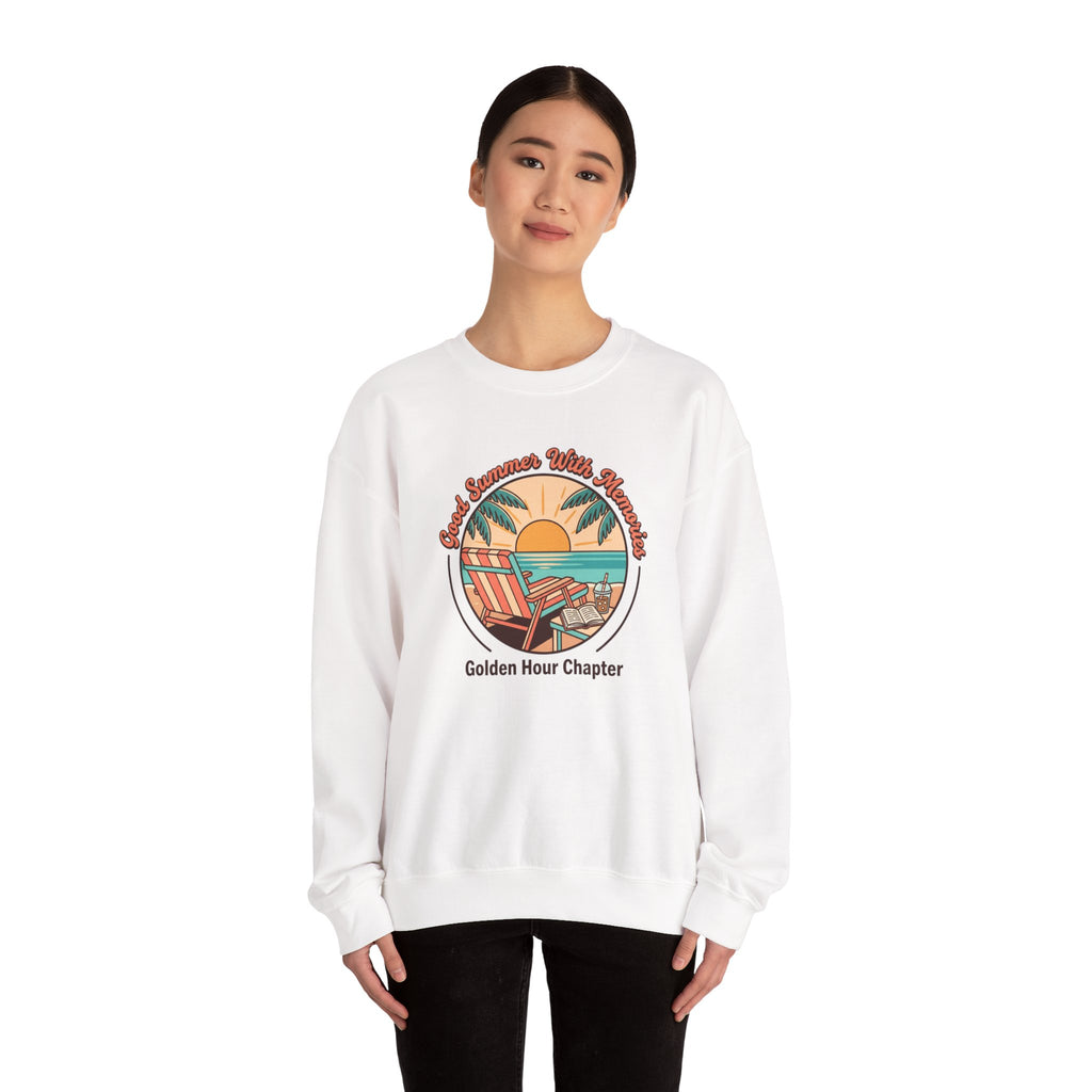 Golden Hour Beach Sunset Crewneck Sweatshirt | summer aesthetic, coastal vibes
