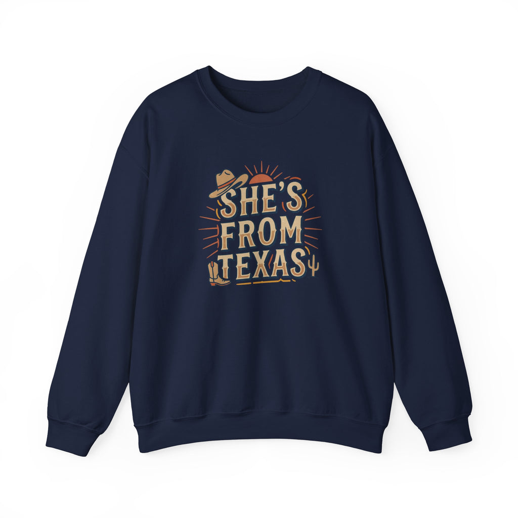 She’s From Texas Sweatshirt | Lone Star, Southern Cowgirl Pride