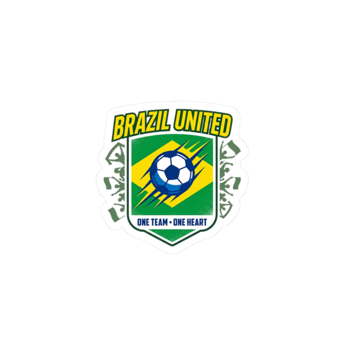 Brazil United Soccer Crest Kiss-Cut Stickers | Country Pride, Retro Soccer
