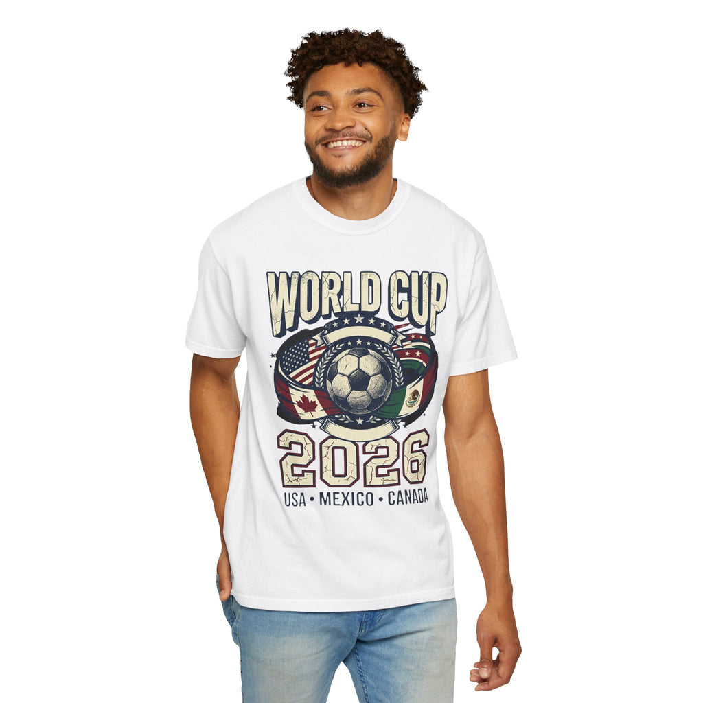 World Cup 2026 Soccer T-Shirt – USA Mexico Canada Retro Football Tee