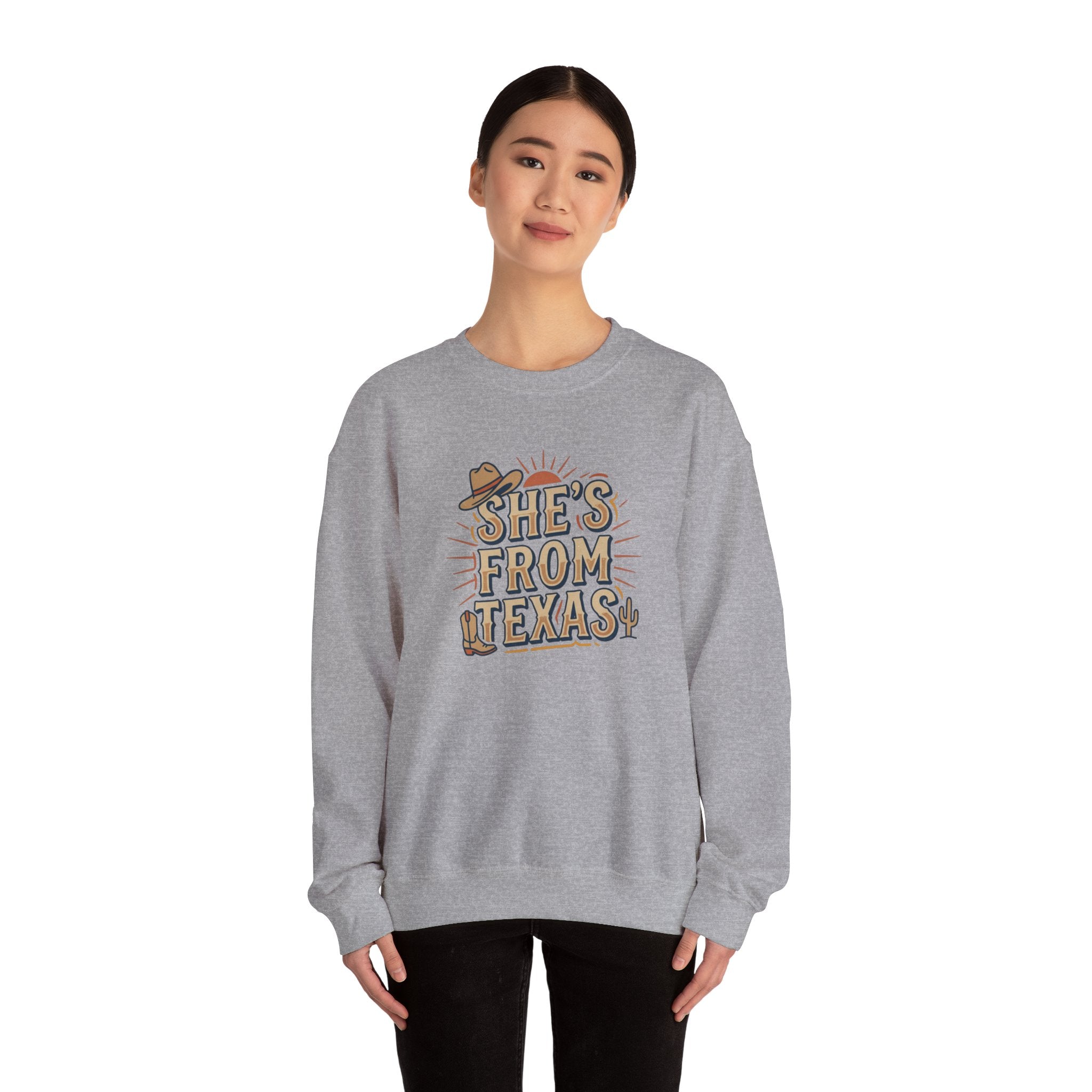 She’s From Texas Sweatshirt | Lone Star, Southern Cowgirl Pride