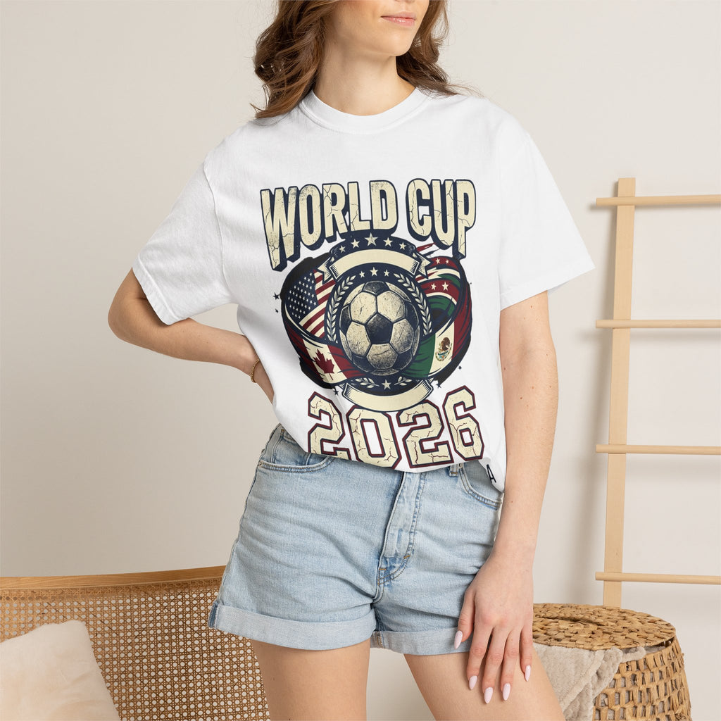 World Cup 2026 Soccer T-Shirt – USA Mexico Canada Retro Football Tee