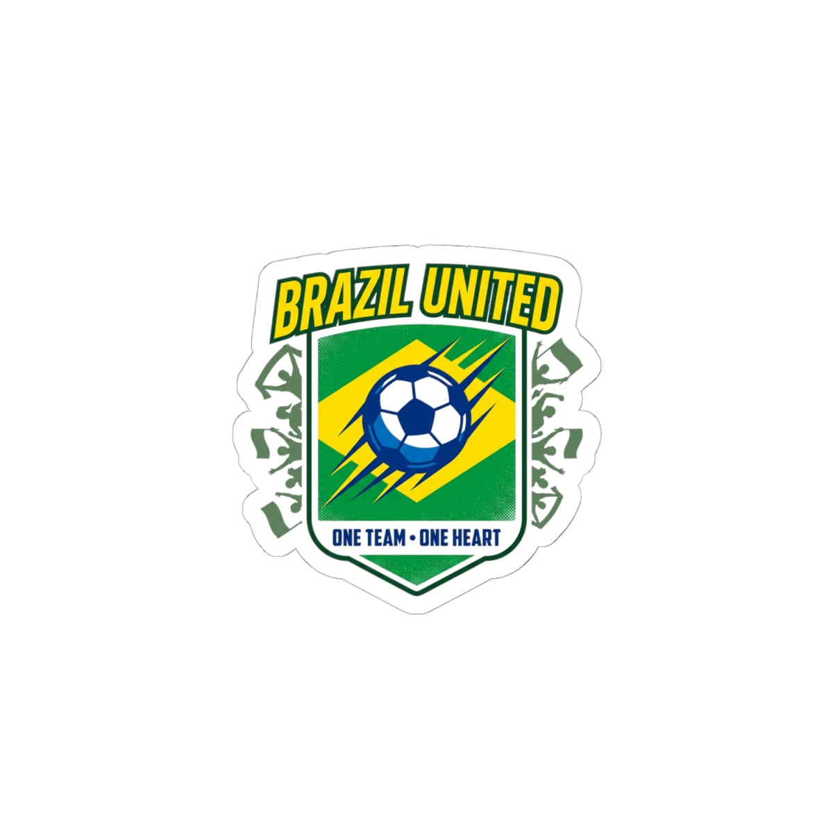 Brazil United Soccer Crest Kiss-Cut Stickers | Country Pride, Retro Soccer