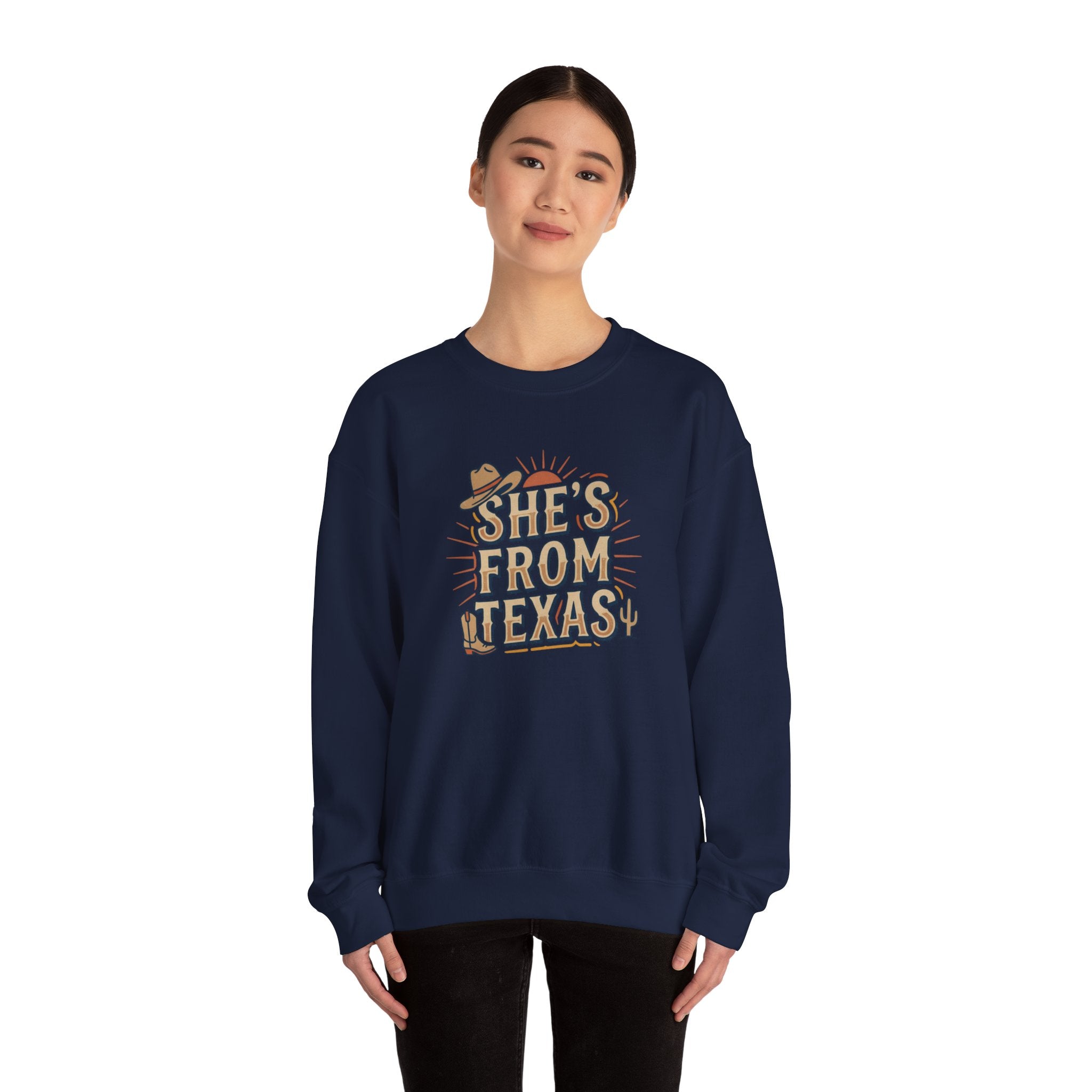 She’s From Texas Sweatshirt | Lone Star, Southern Cowgirl Pride