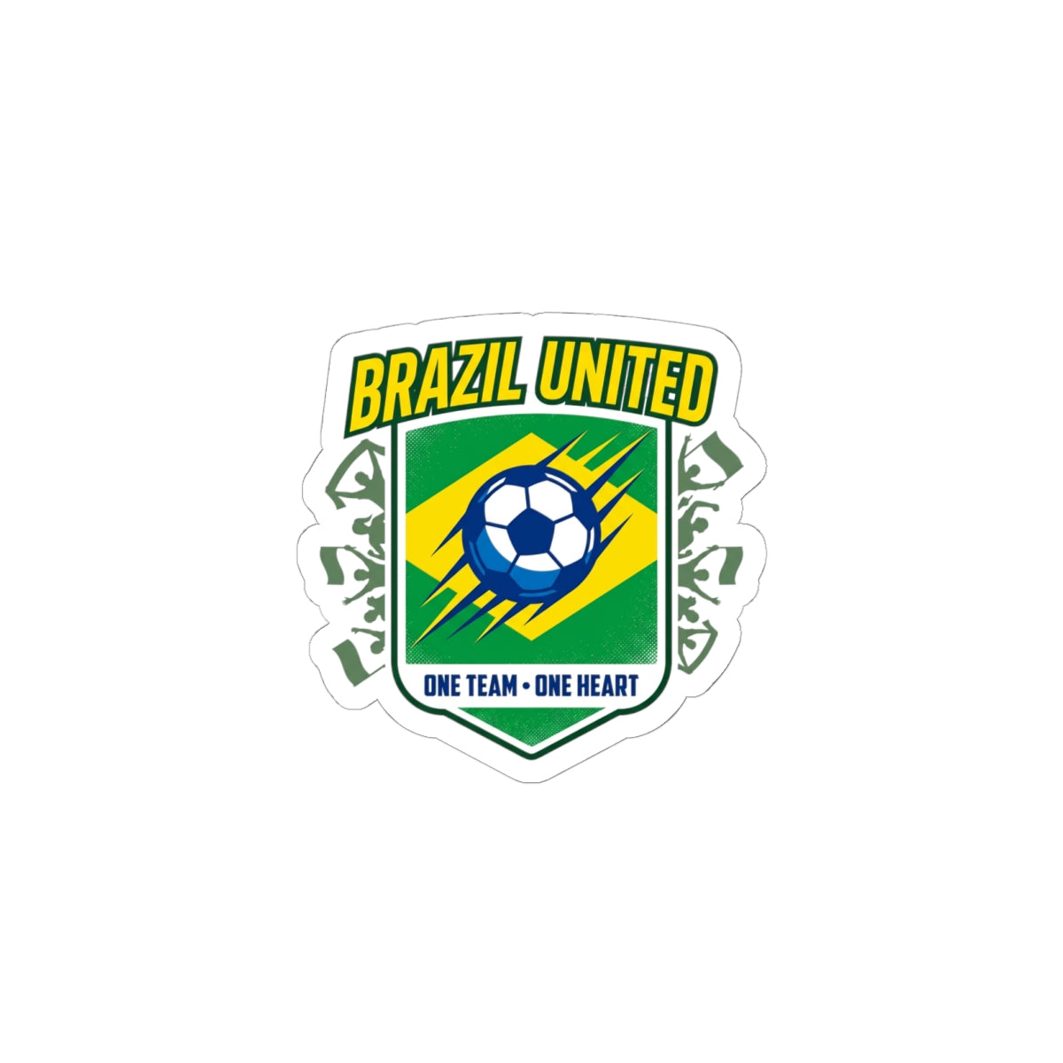 Brazil United Soccer Crest Kiss-Cut Stickers | Country Pride, Retro Soccer
