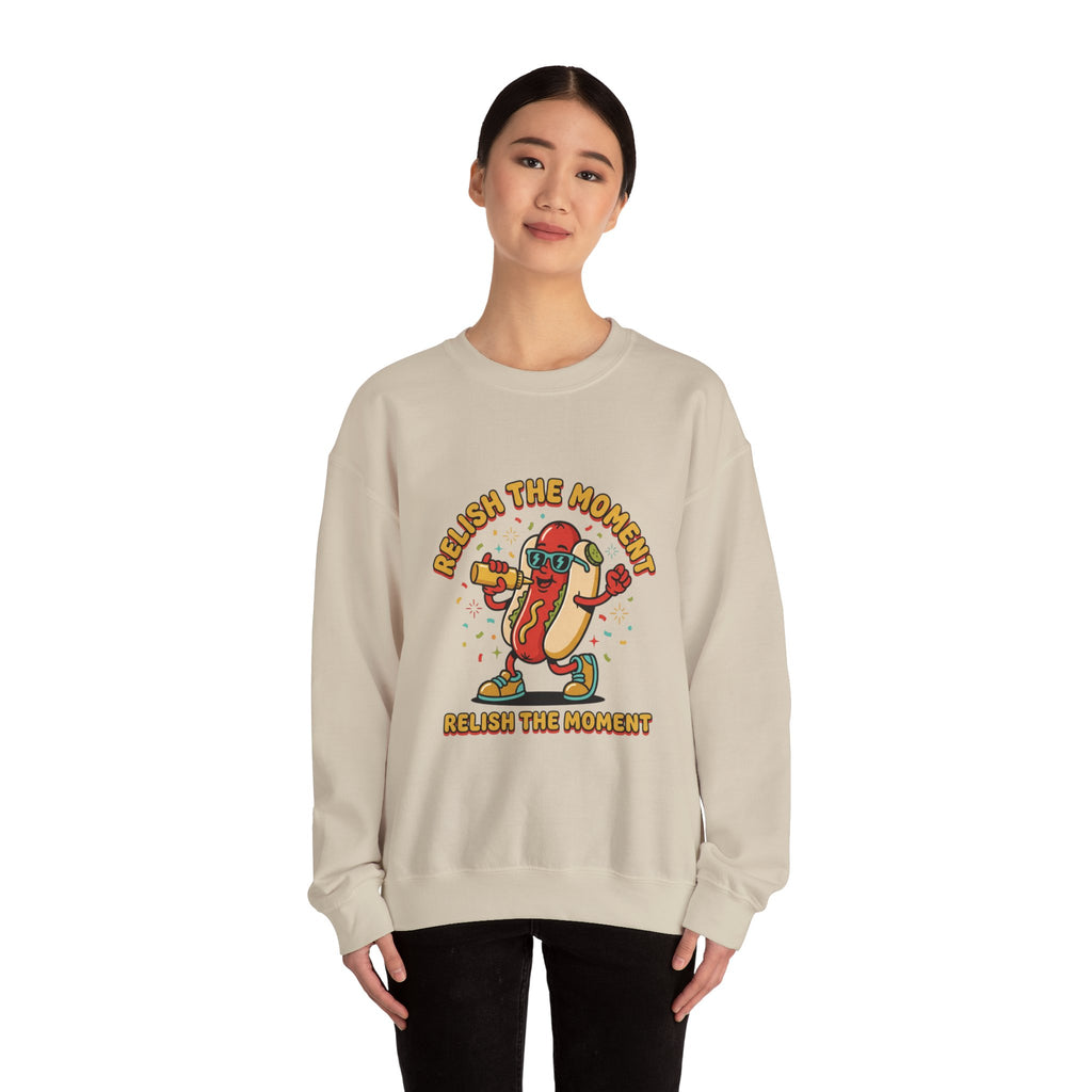 Relish the Moment Hot Dog Sweatshirt | BBQ, Fourth of July, Hot Dog Jokes, Patriotic