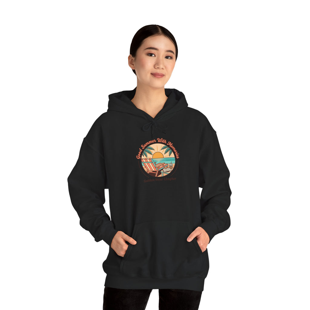 Sunny Coastal Sunset Hoodie | summer aesthetic, retro pastel