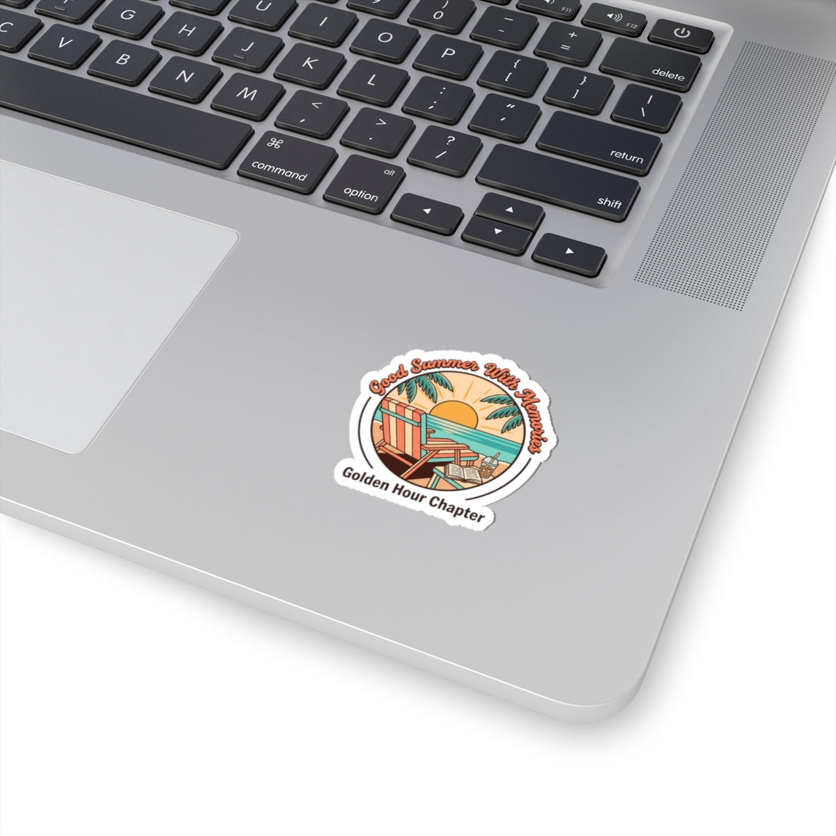 Golden Hour Beach Scene Kiss-Cut Stickers | summer aesthetic, coastal vibes