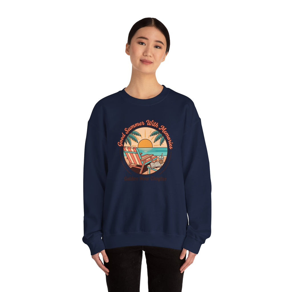 Golden Hour Beach Sunset Crewneck Sweatshirt | summer aesthetic, coastal vibes