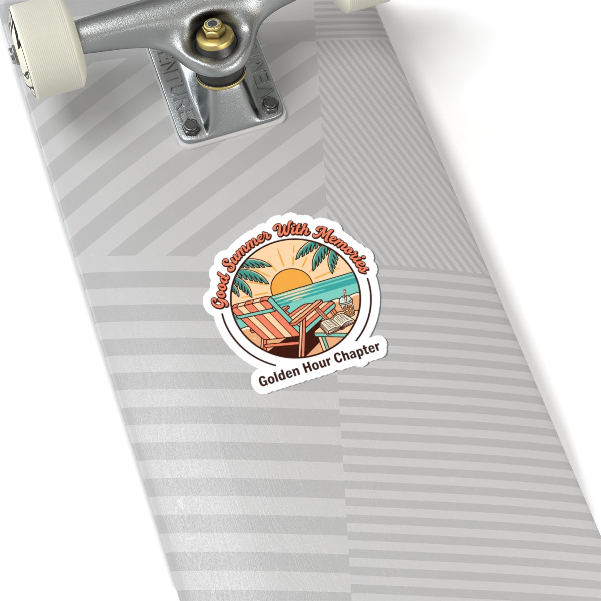 Golden Hour Beach Scene Kiss-Cut Stickers | summer aesthetic, coastal vibes