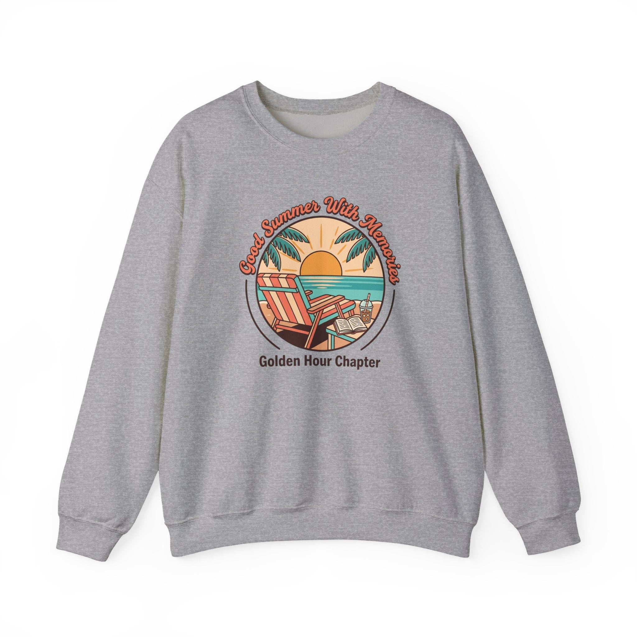 Golden Hour Beach Sunset Crewneck Sweatshirt | summer aesthetic, coastal vibes