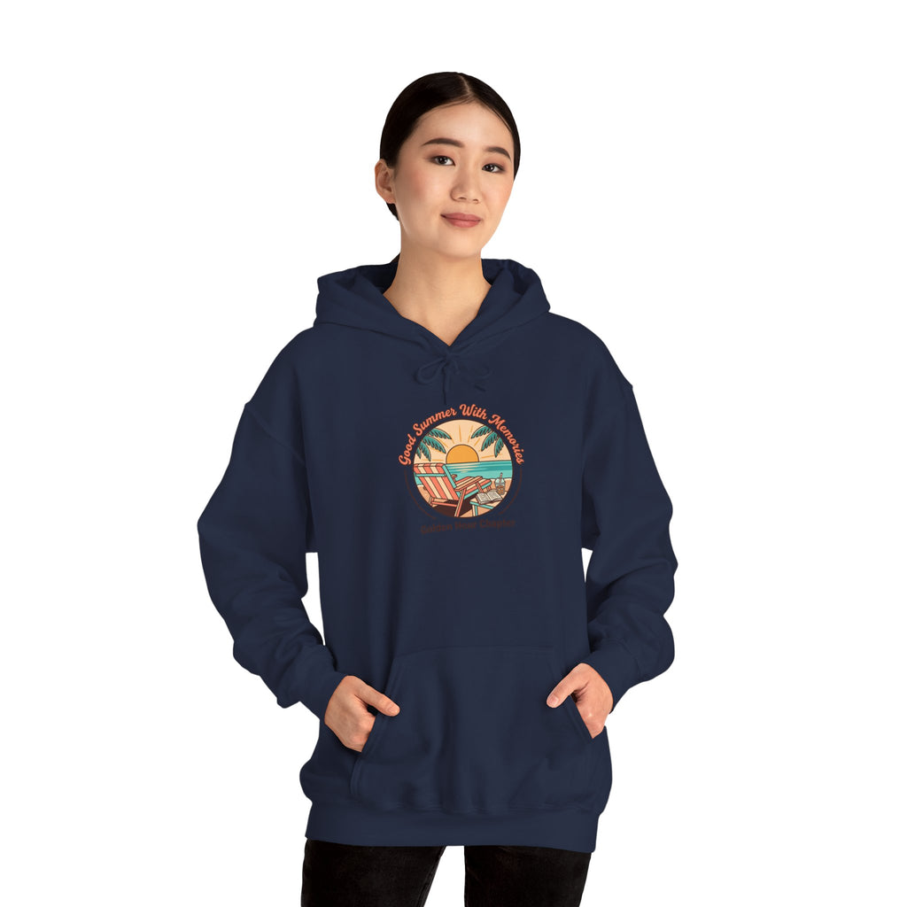 Sunny Coastal Sunset Hoodie | summer aesthetic, retro pastel