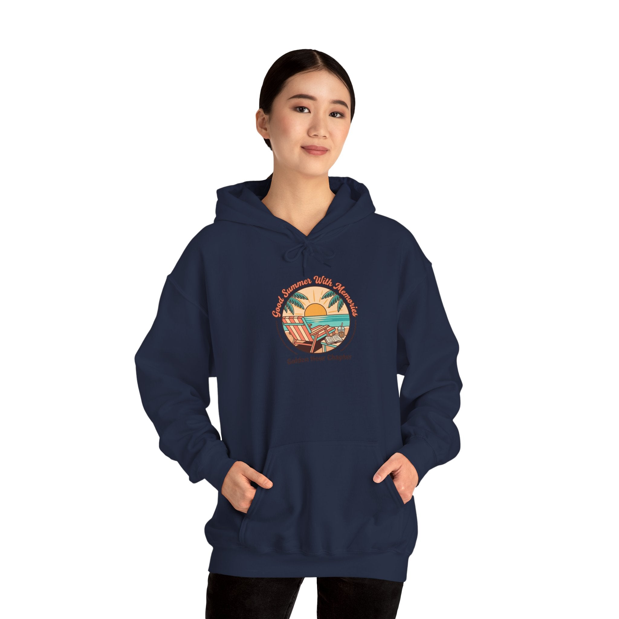 Sunny Coastal Sunset Hoodie | summer aesthetic, retro pastel