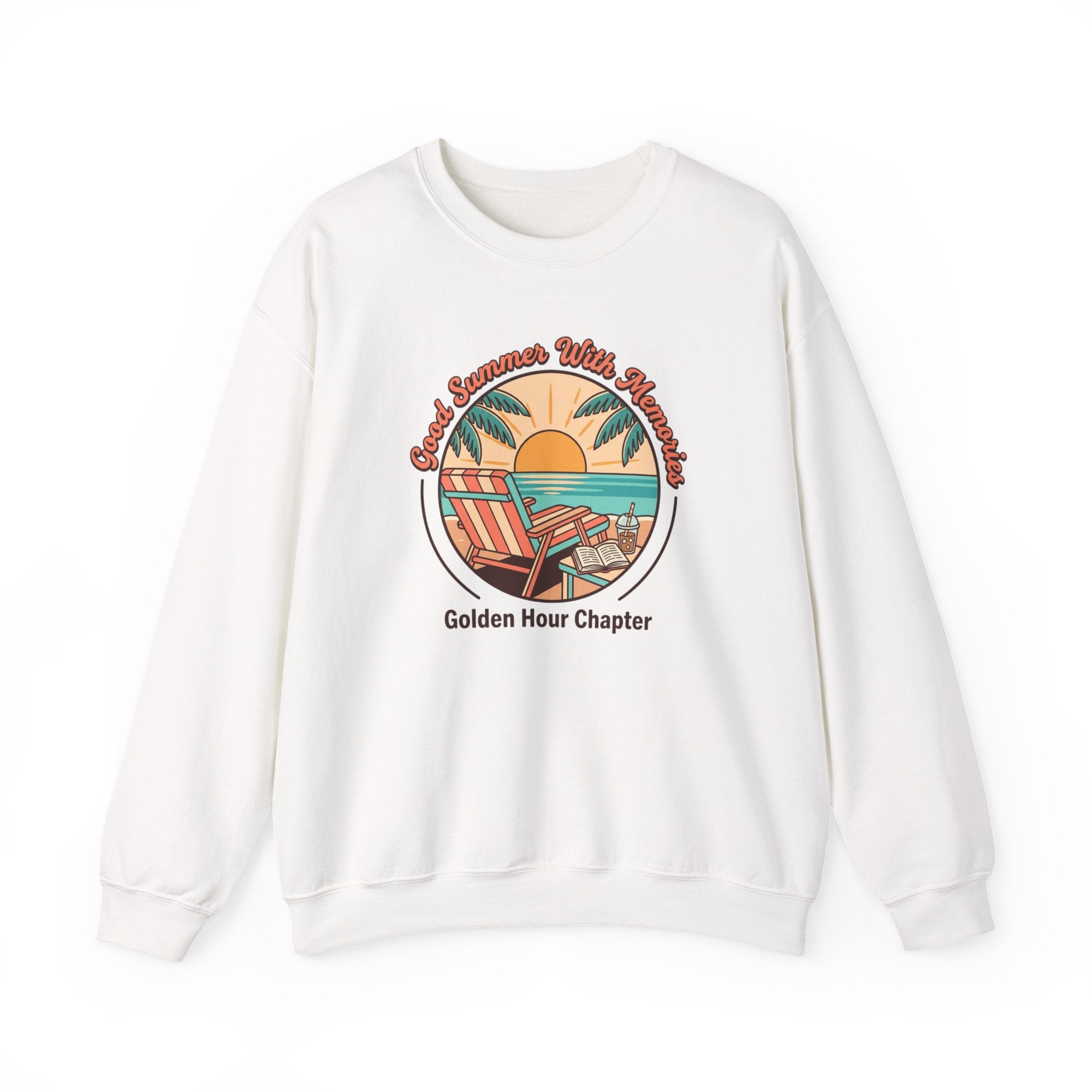 Golden Hour Beach Sunset Crewneck Sweatshirt | summer aesthetic, coastal vibes