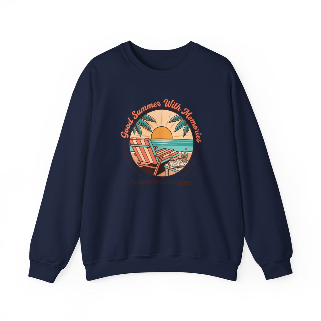 Golden Hour Beach Sunset Crewneck Sweatshirt | summer aesthetic, coastal vibes