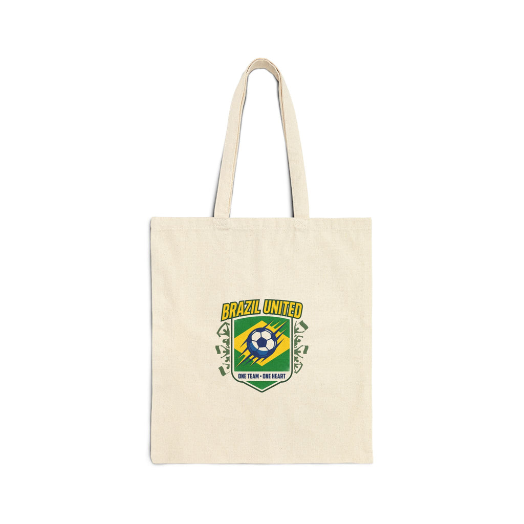 Brazil United Tote, retro soccer country pride, national colors supporters